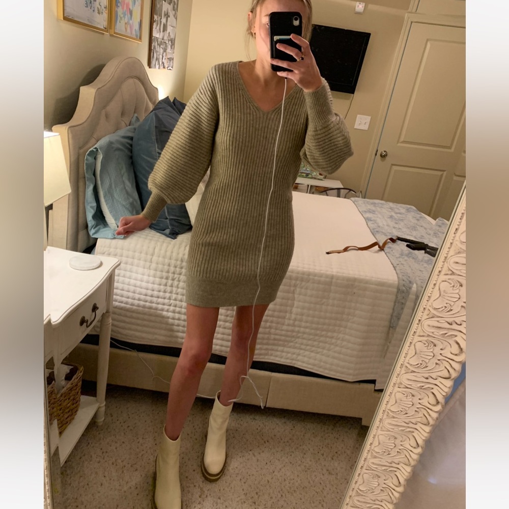 Tan sweater dress